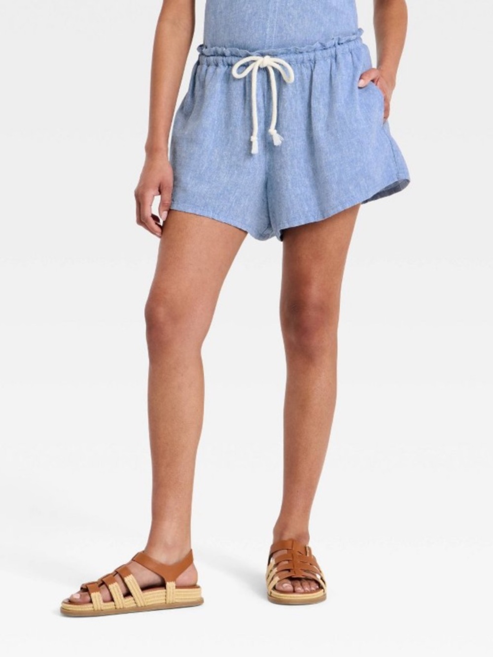Universal Thread™ Women's High-Rise Linen Pull-On Shorts - Chambray - XS or S